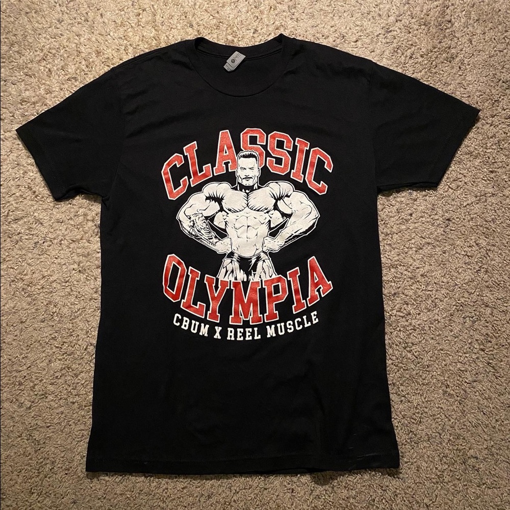 Reel Muscle X Chris Bumstead T Shirt Size Medium Graphic Red Black